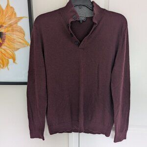 Express mens pullover quarter button sweater